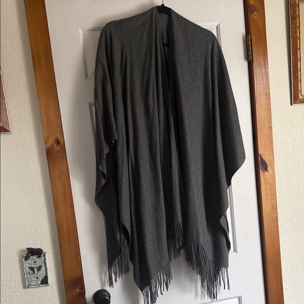 Gray Fringe Shawl